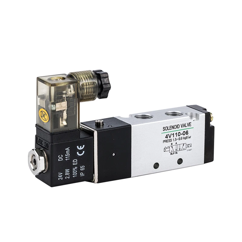 Airtacs Type 4V210-08 Solenoid Valve Air Pilot Valve Pneumatic Actuator 5/2 Way DC24V Hot Sales Air Control Valve