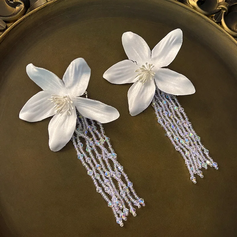 Fashion Zircon Crystal Butterfly Tassel Earrings Micro Pave Zircon Long Tassel Butterfly Earrings Jewelry Women