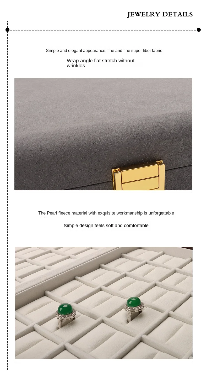 Green Luxury Storage Leather Organizer Eco Friendly Ring Stackable Wood Red Jewelry Display Trays With Lid