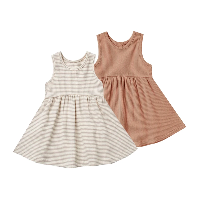 Wholesale new arrival girl dress ribbed cotton birthday cute dress baby girl dresses