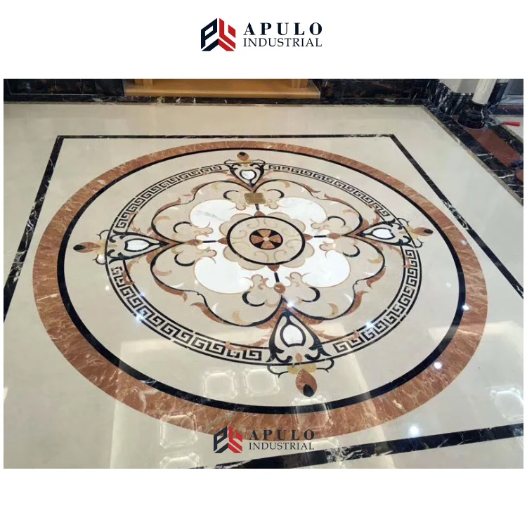 Round entry flooring marble patterns Italian flooring border elegant waterjet marble green flower wall tile simple designs