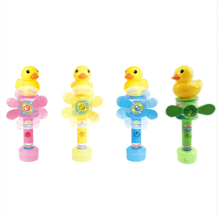 China Shantou Toy Candy Kids Duck Cartoon Fan Toy Candy With Sweet Candy