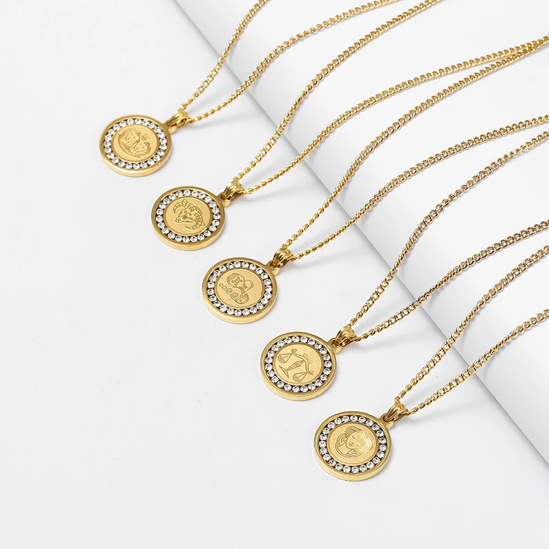 
2021 new electroplated 18K set diamond necklace lovers necklace hip hop accessories 