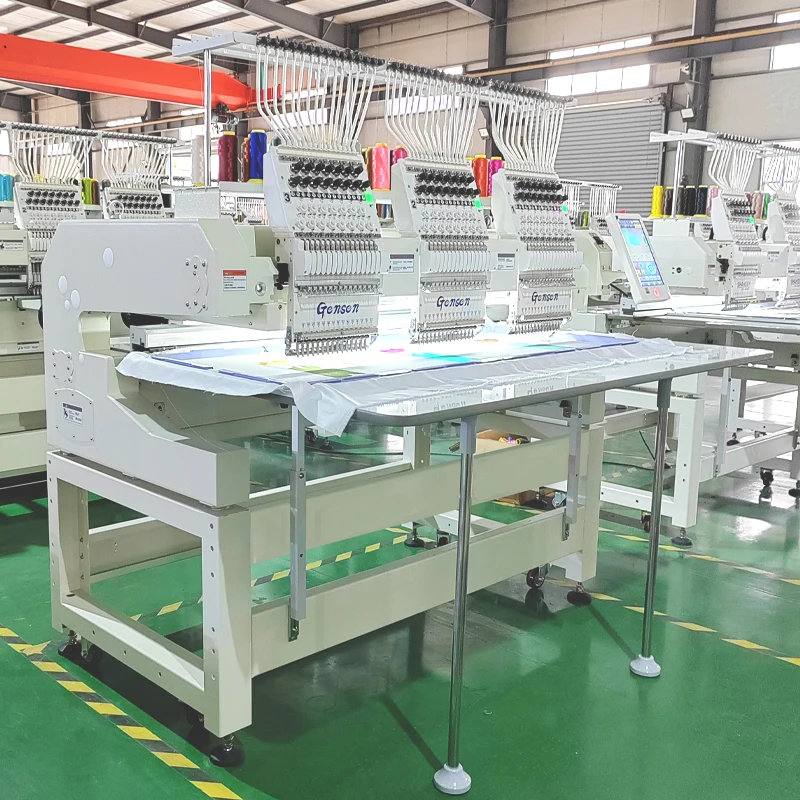 Multi functions cap/ t-shirt/ flat garment/ towel/ jacket/ leather /3D embroidery Three heads embroidery machine sewing