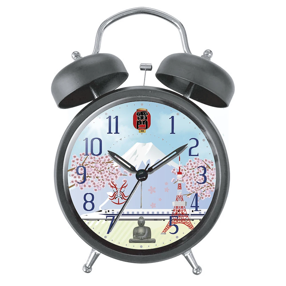 Japanese landscape Fuji Mountain sakura needle display type guestroom voice alarm clock loud