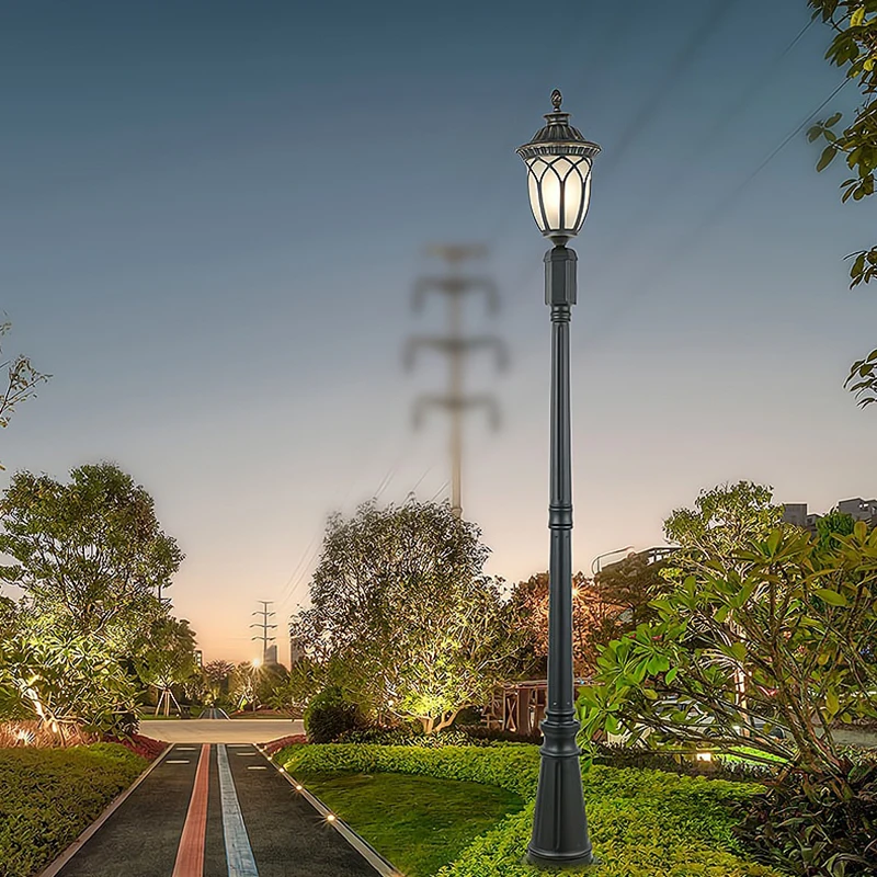 DAWNl manufacture outdoor decorative antique cast aluminum street lamp post led garden pole light