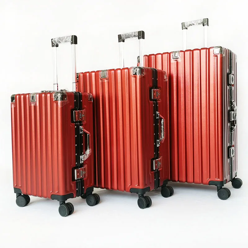 Large Capacity Luggage With Aluminum Frame Outdoor Trolley Case 24 26 28 30 Inch Suitcase With Cup