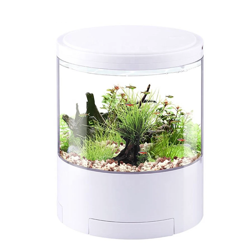 Factory Direct Sales Acrylic LED Light Usb mini desktop fish tank aquarium for home decoration