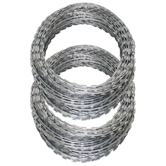 BTO 22 горячеоцинкованная бритвенная проволока 150 см