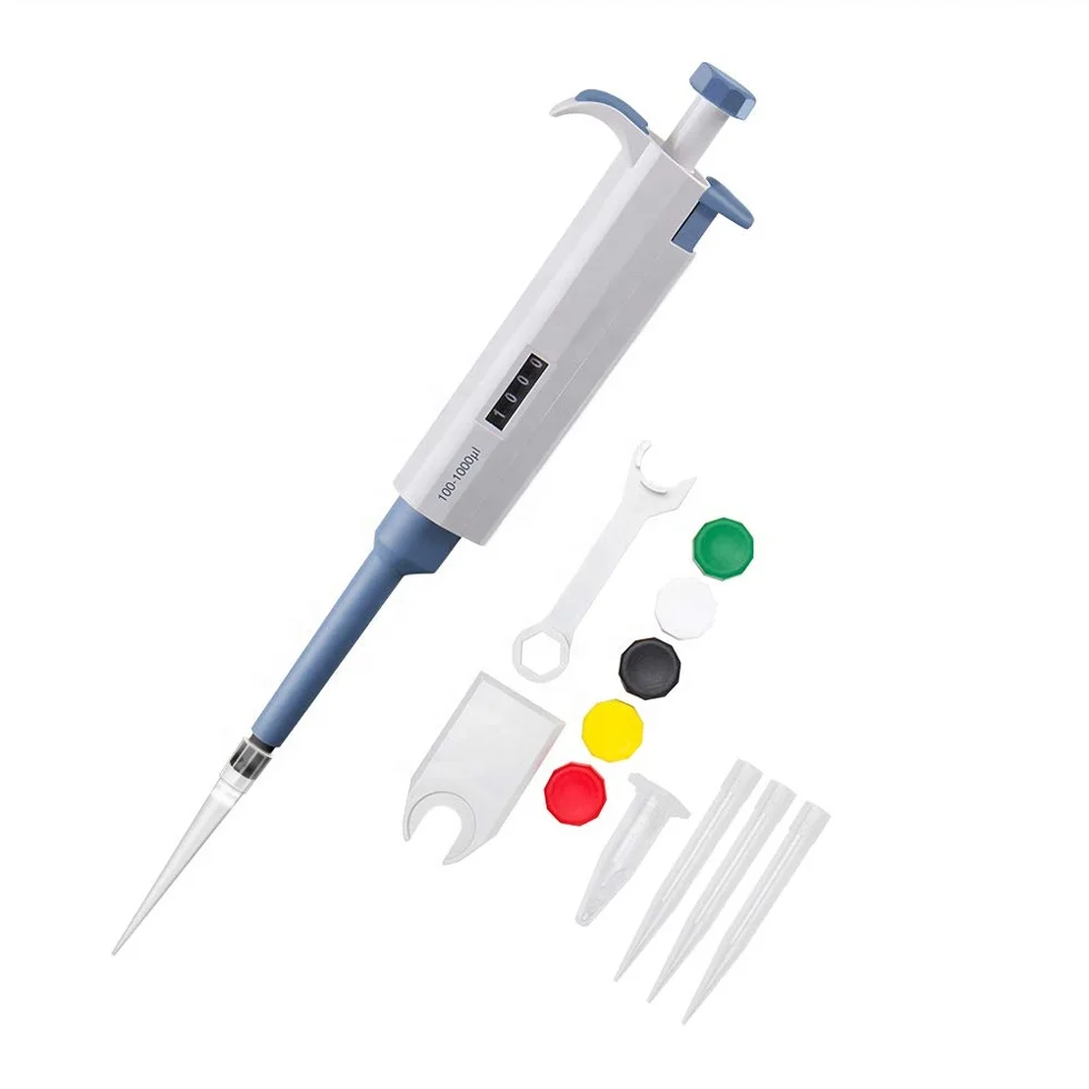 Laboratory Equipment 0.5-10ul 10-100ul 100-1000ul Single Channel Micro Pipettor Calibration Adjustable Pipette
