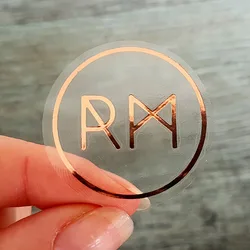 luxury square custom adhesive logo double layer paper sticker candle jars label