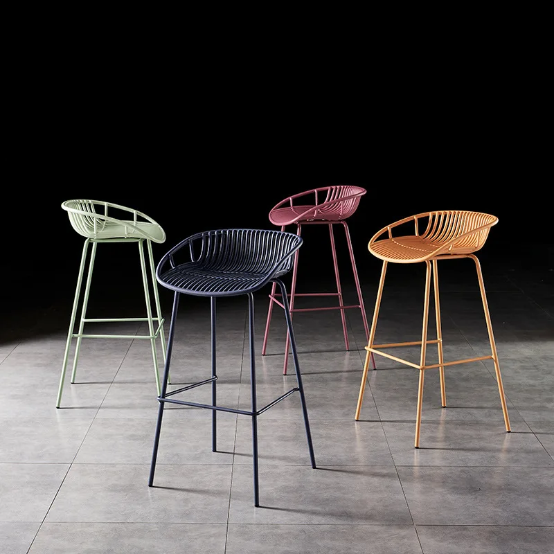 PP High Plastic Bar Stool Chair/ Plastic Bar Counter Chair with metal leg