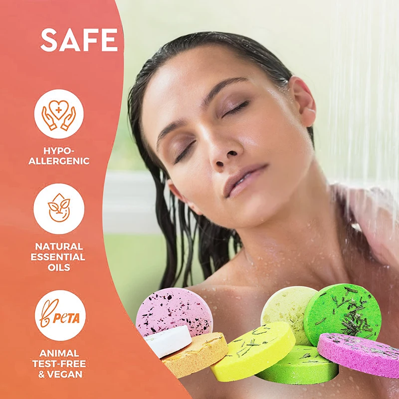 Bomei hot sell instock gift set organic lavender shower aromatherapy tablets vegan supplier aromatherapy luxury shower steamer