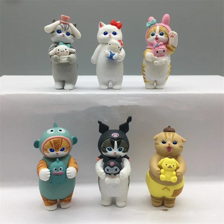 DHF1100 Wholesale kawaii cartoon Pompompurin Kuromi Melody&mofusand series figure toys anime Hangyodon figure gift
