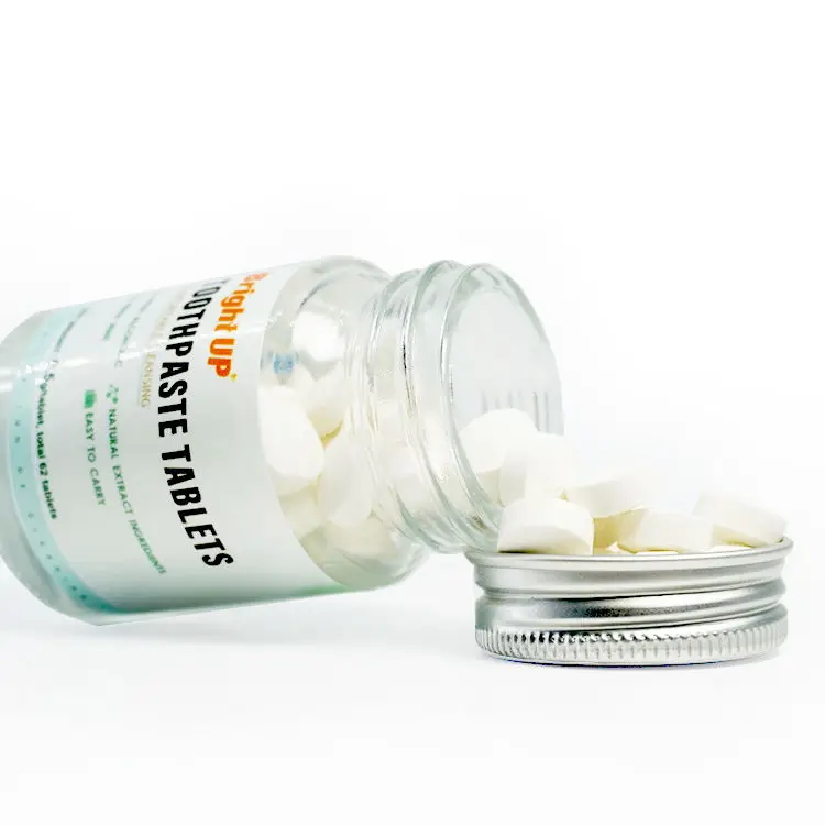 Zero Waste Eco-friendly Private Label Mint Flavor Hydroxyapatite Chewable Toothpaste Tablets Teeth Whitening Solid Toothpaste