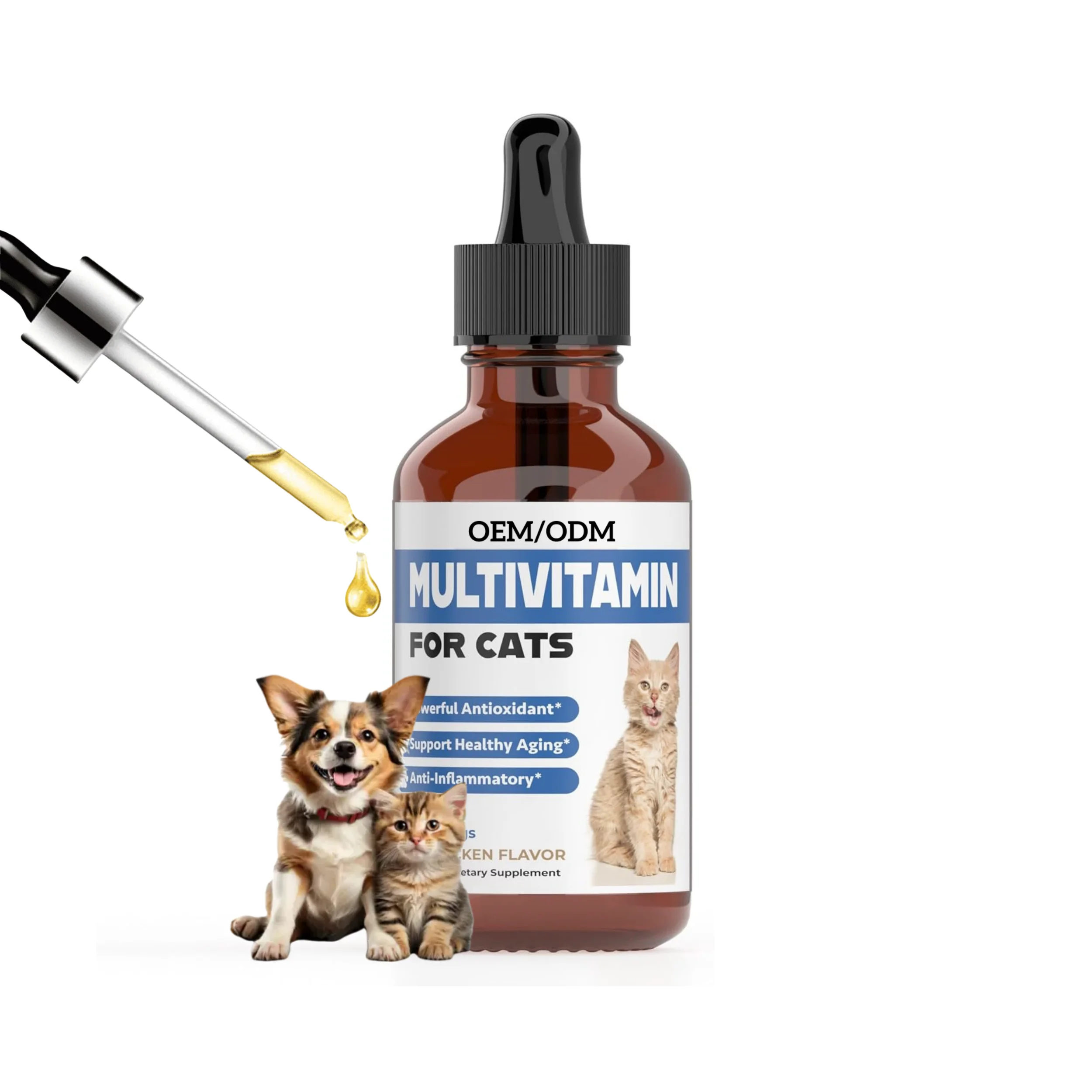 Hanyun Factory Hot Selling Pet Health Custom Private Label Logo Nutritional Supplements Multivitamin Liquid Drop For Dog And Cat