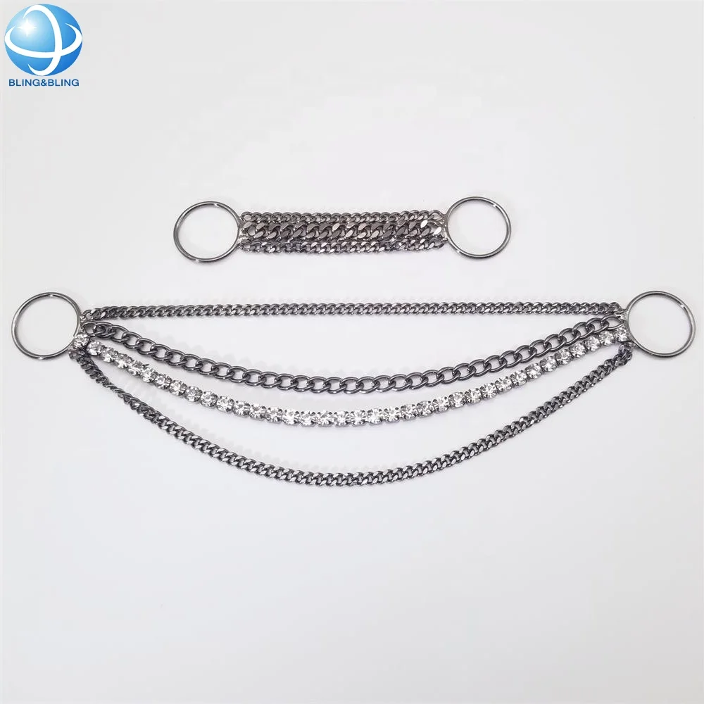 Shiny Rhinestone Bikini Connectors Gold Tone Bikini Body Chain Connector Swimwear Hardware Buckle And Hooks