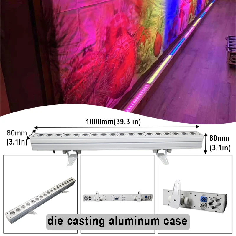 Grace 18*18w 6in1 Wireless Battery Wall Wash RgbwaUv LED Wall Washer