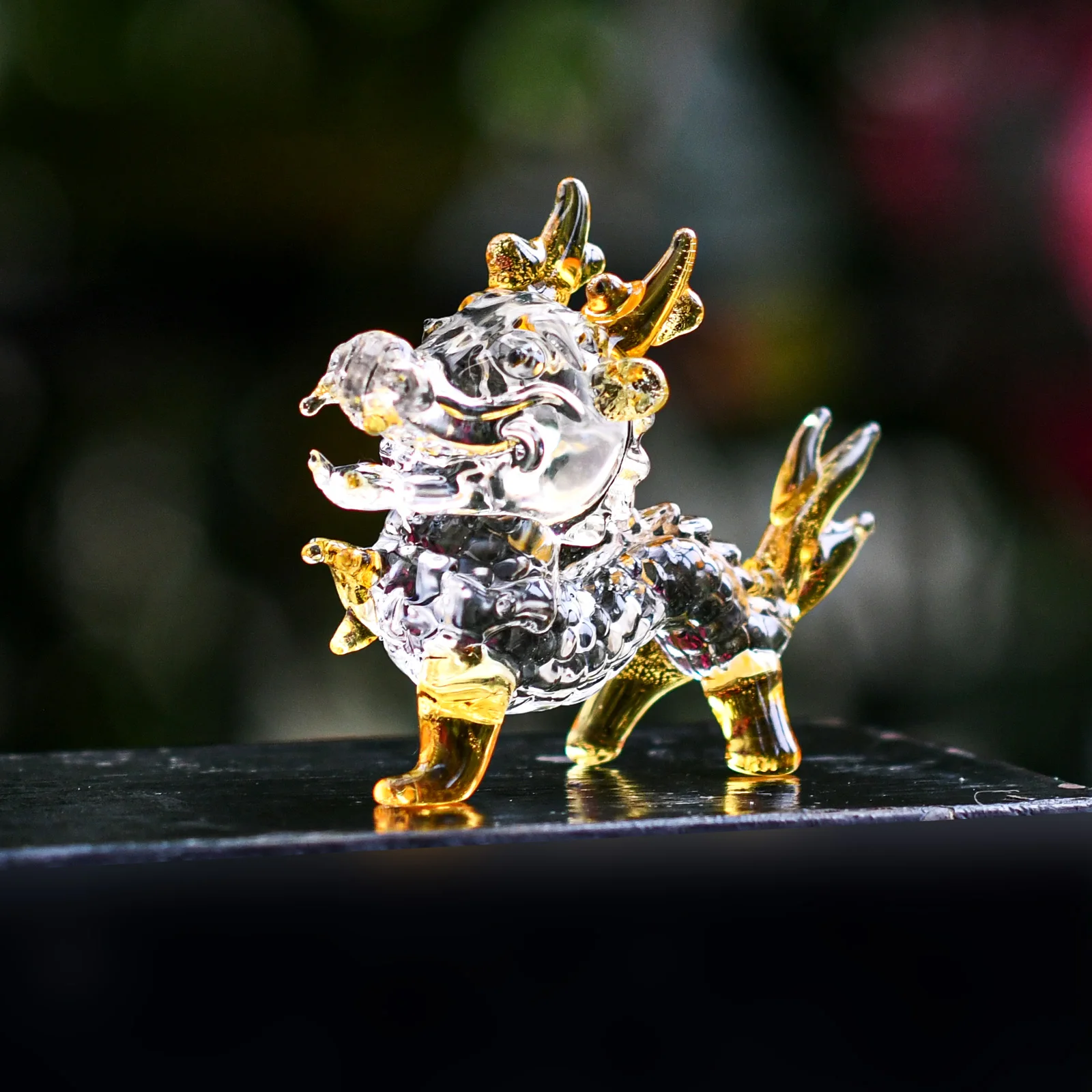 Tiny Crystal Dinosaur  Micro Crystal Figurines Hand Blown Clear Glass Art Animals Collectible Gift Home Decor