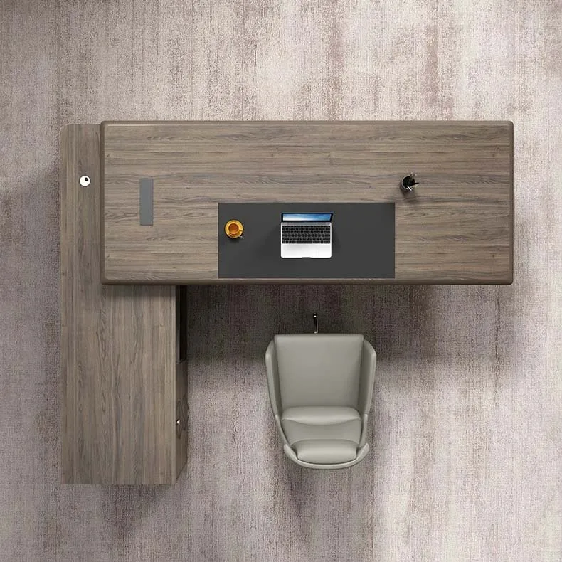 Modern Design Ceo Manager Executive Desk Office Table Furniture L Shape Boss Director Office Desk With Boocase