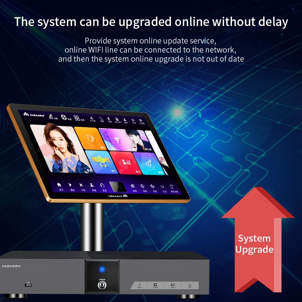 
InAndOn 4K Touch Screen HDD Home Karaoke System Online Movie Smart Song-Selection KTV Karaoke Player 