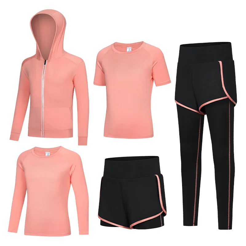 Girls Sportswear Set Summer Yoga Set Quick Dry Clothes Leggings Basketball Football Dance Training Fitness Clothes