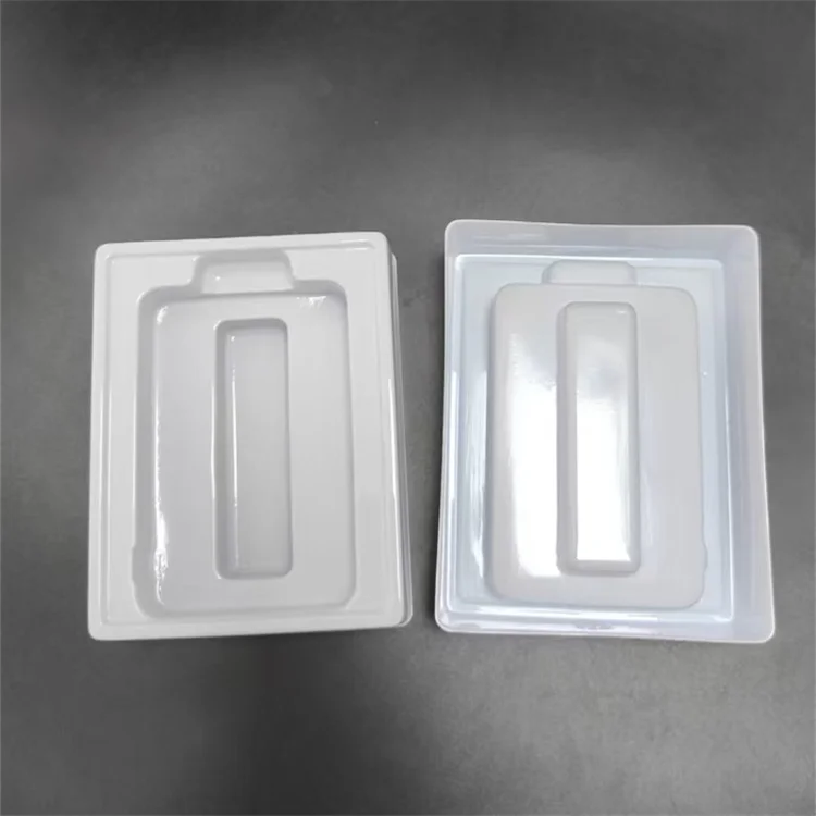 Plastic PET/PVC /PS White Matte Flocking Material Tray for Cosmetics Skin Care Set Plastic Blister Tray
