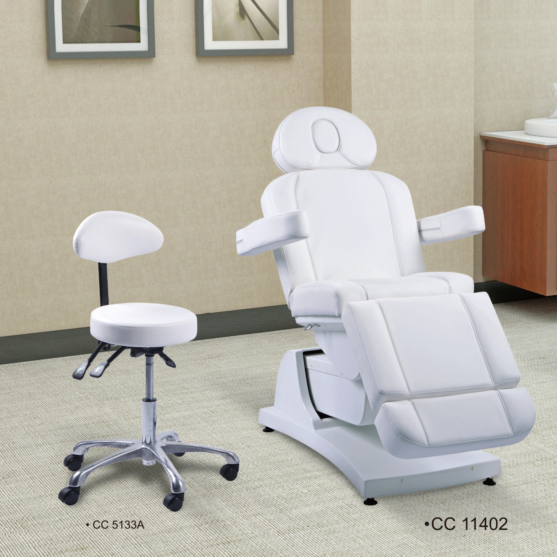 Multifunctional electric beauty massage face beauty spa bed 4 motor electric lift salon backrest recliner treatment table