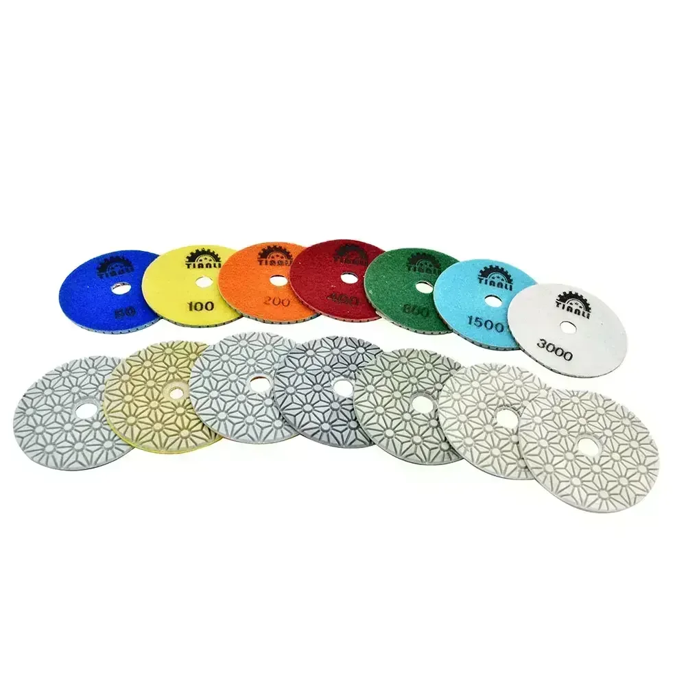Factory hot sale Flexible Resin Bond Grinding Sand Disc Abrasive 3 Step Diamond Polishing Pad for Granite Marble