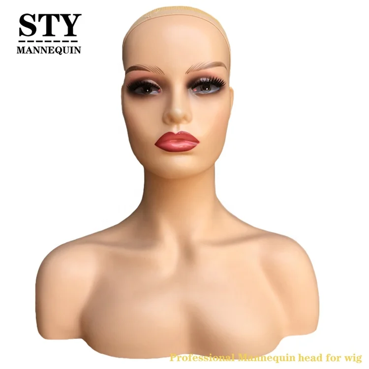 realistic mannequin head bust black woman mannequin source soft plastics wig display mannequin