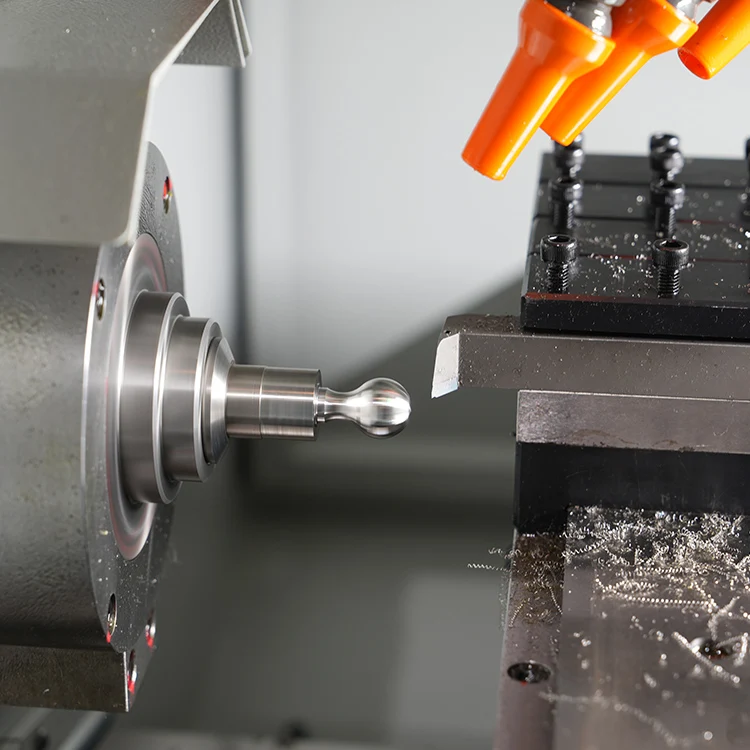 economical Gang tool type CNC lathe for O.D turning, drilling, tapping, boring, threading, slotting, parting off