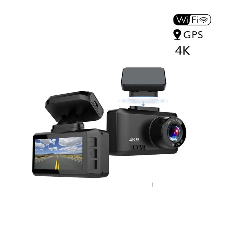 2.45 Inch HD 4K Driver Dash  Camera WiFi/IMX335 GPS Car DVR Recorder Dash Cam With Optional 1080P Reverse
