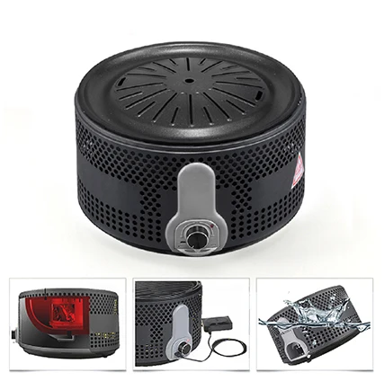 Smokeless Charcoal Grill Round Household Outdoor Barbecue Windproof Carbon Grill BBQ
