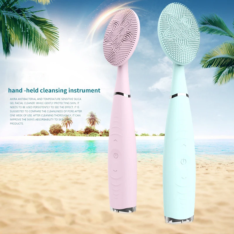 
Electric soft silicone face wash massage cleansing brush sonic facial pores cleanser brush 