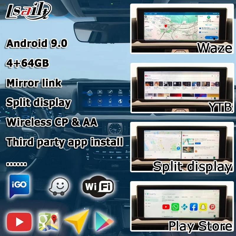 Android CP AA interface box for Lexus LX570 LX450d with navigation 2014- video interface Lsailt with wireless auto