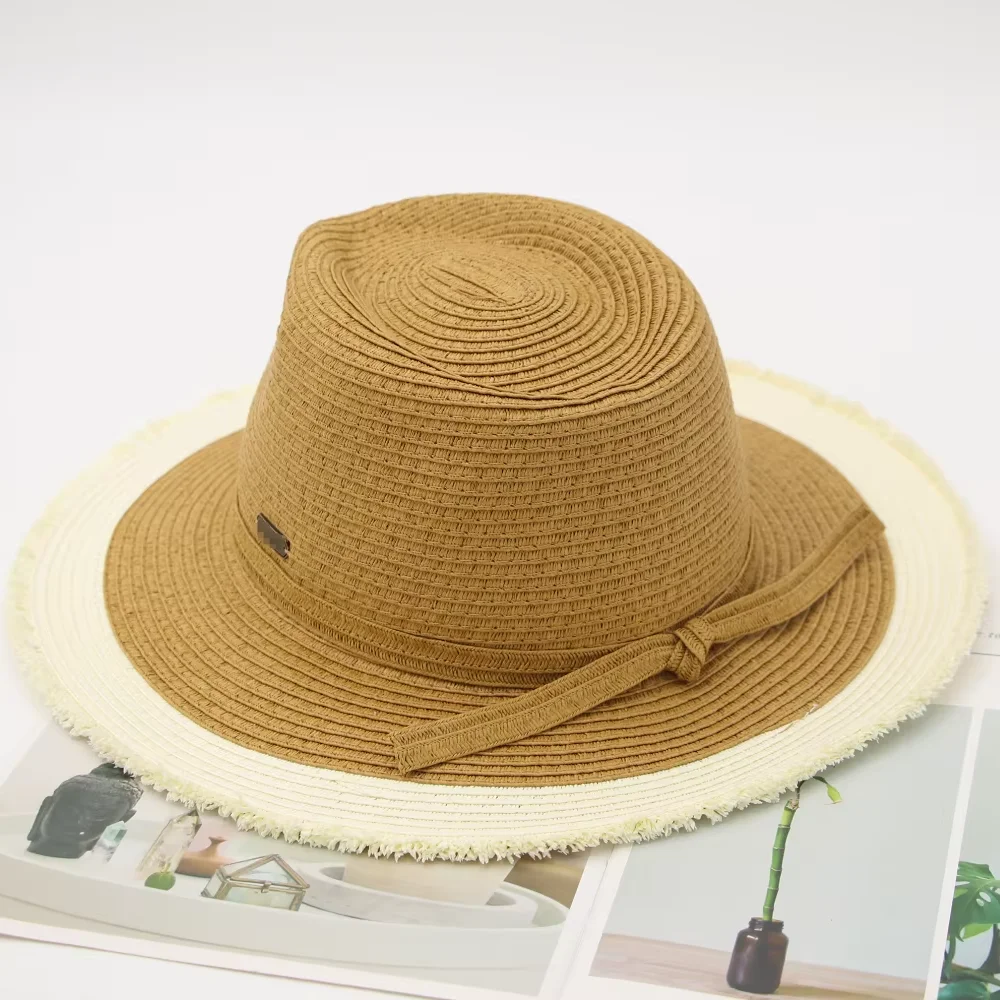 Упакованные бумажные плетеные соломенные шляпы для мужчин и женщин от китайского производителя