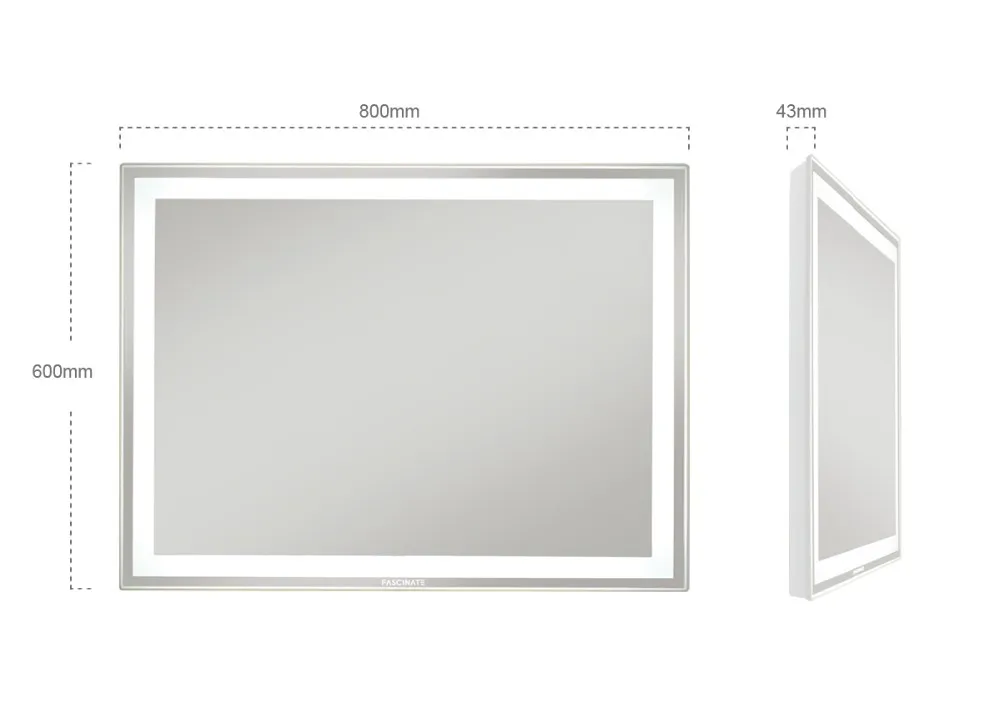 Custom Decorative Hotel Shower Bath Bathroom Smart LED Mirror