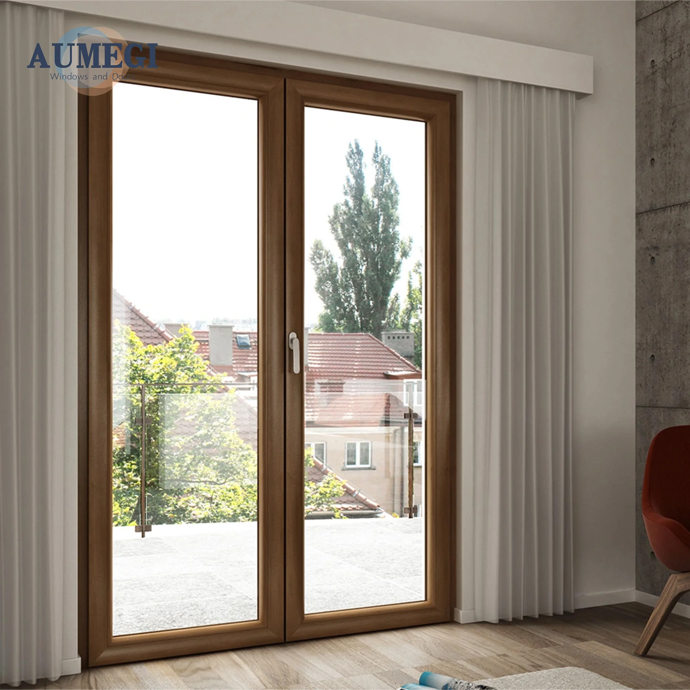 AUMEGI American NFRC Aluminium Casement Window german brand hardware wholesale tilt and turn windows