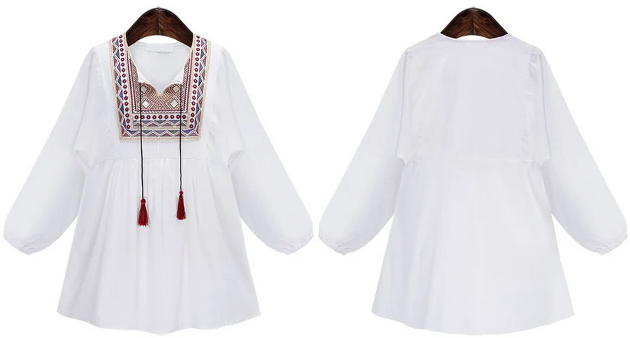 Блузка в этническом стиле, винтажные топы с вышивкой, свободное кимоно, Женская Офисная рубашка, большие размеры, женские блузки, STb-0927