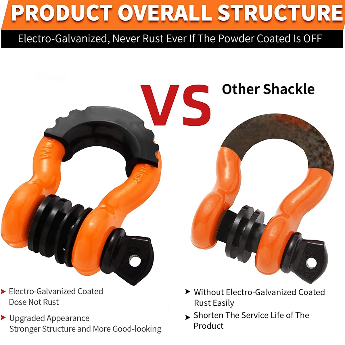 Rigging Hardware Drop Forged Towing G209 Shackle 4.75T Off-Road Vehicles Towing Hook with Isolator