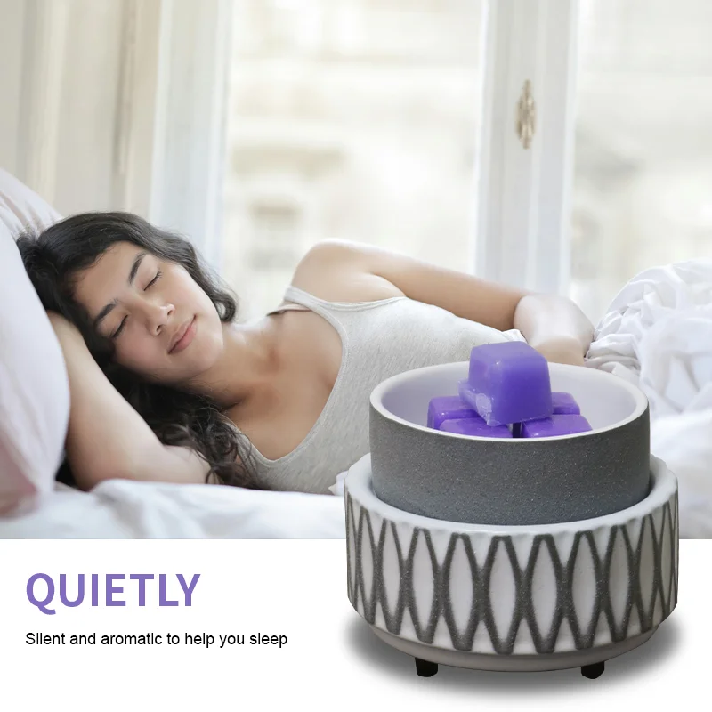 New Electric Wood Aromatherapy Aroma Warmer Essential Oil and Wax Melt Burner Scented Ceramic Oil Diffuser