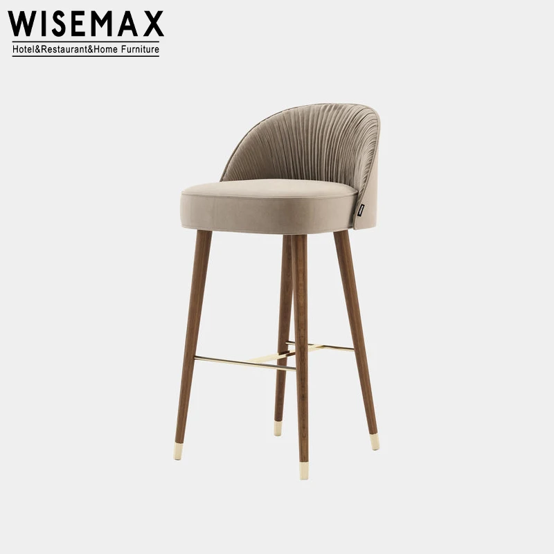 Мебель WISEMAX элегантный мягкий итальянский дизайн удобное сиденье роскошная кухня современный деревянный барный стул для бара кафе