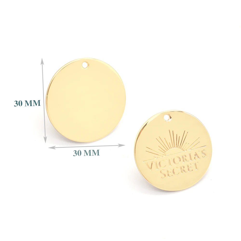 30MM Jewelry Laser Price Metal Custom Luggage Garment Tag for Clothing