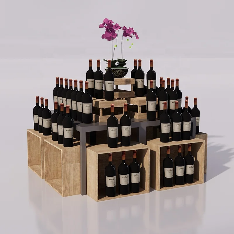 Cigarette Shelf Supermarket Display Stand Customized Grocery Store Wooden Supermarkets Shelves