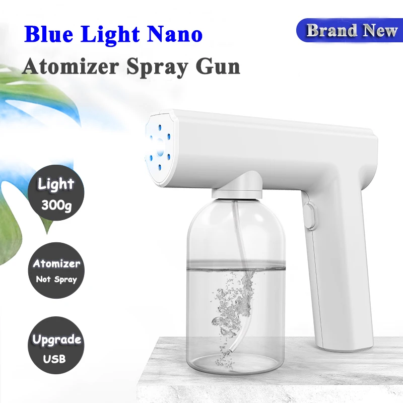  New Upgarde Handheld Portable Nano Atomizer Spray Gun Perfume Water Alcohol Disinfection Sterilizing With Blue