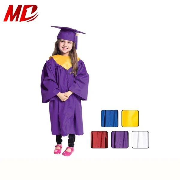wholesale matte polyester cheap Children graduation cap gown kindergarten graduation cap gown