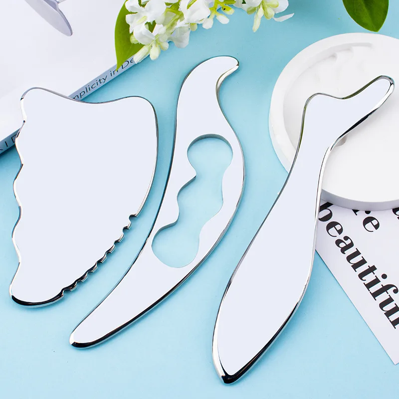 Dropshipping Products 2024 Metal Scraping Stainless Steel Gua Sha Tool Massager Heart Shape Facial Beauty Gua Sha