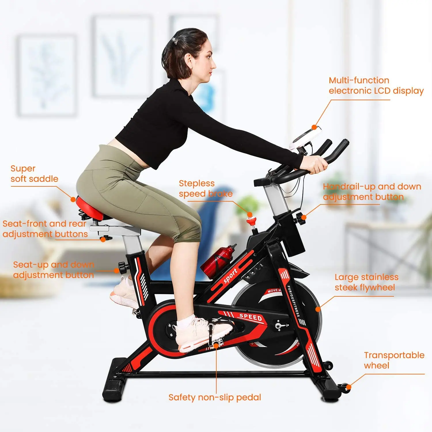 13 kg flywheel spinning bike smart best heavy duty spin bike for gym equipment
