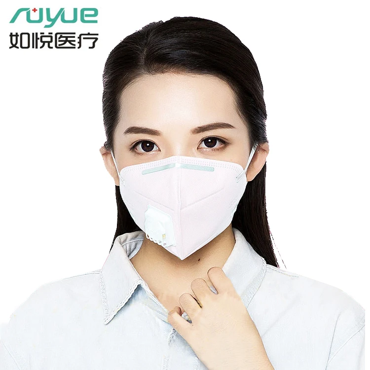 
Ruyue Custom Ffp2 Kn95 Facemask Respirator Without Valve Breathable 5ply Disposable Face Mask 