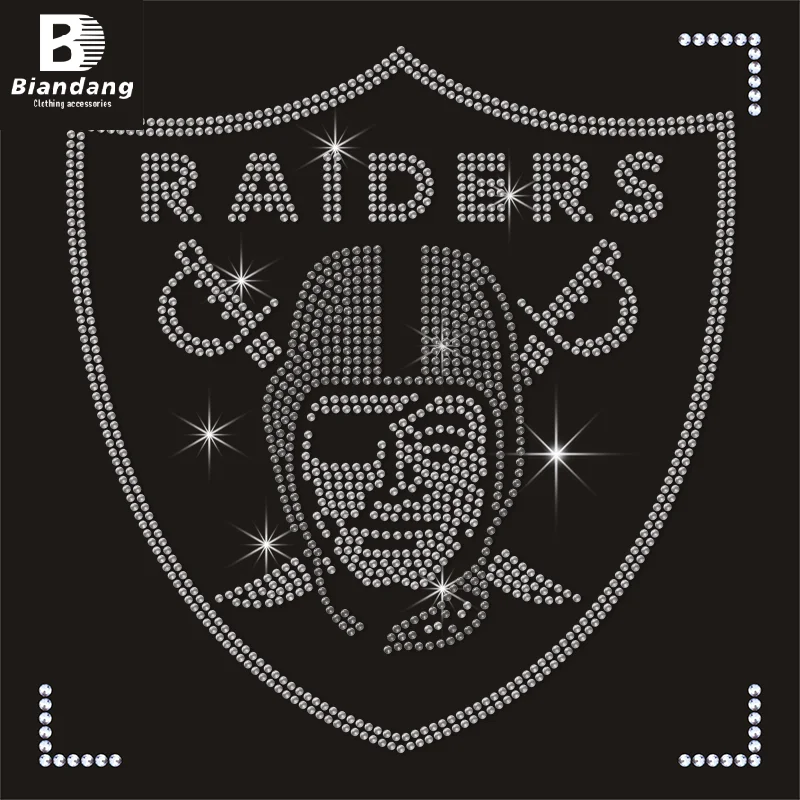 Manufactures Colorful NFL Logo Rhinestones Clothing Rhinestone Transfer for T-shirt Custom